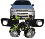KIT FAROL AUXILIAR / MILHA FIAT PALIO G3 04/11 RCD C/ MOLDURA + BOTAO (8P&Ccedil;&acute;S)