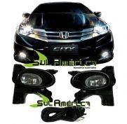 KIT FAROL AUXILIAR NEBLINA HONDA CITY 09/12 C/ BOT&Atilde;O + LAMPADAS (8P&Ccedil;&acute;S)
