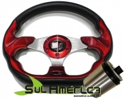 VOLANTE VERMELHO NEW TYPER 330mm + CUBO - Linha FORD