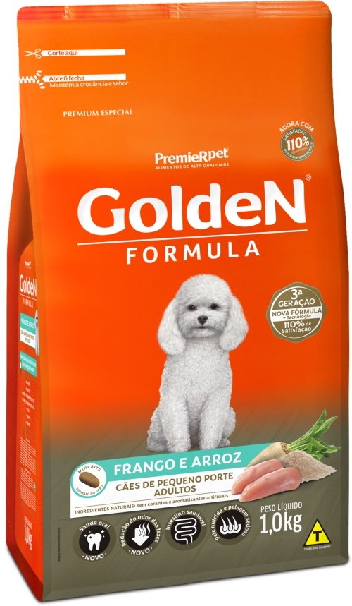 Ração Golden Formula Cães Adultos Frango Mini Bits  - Aupetmia Petshop