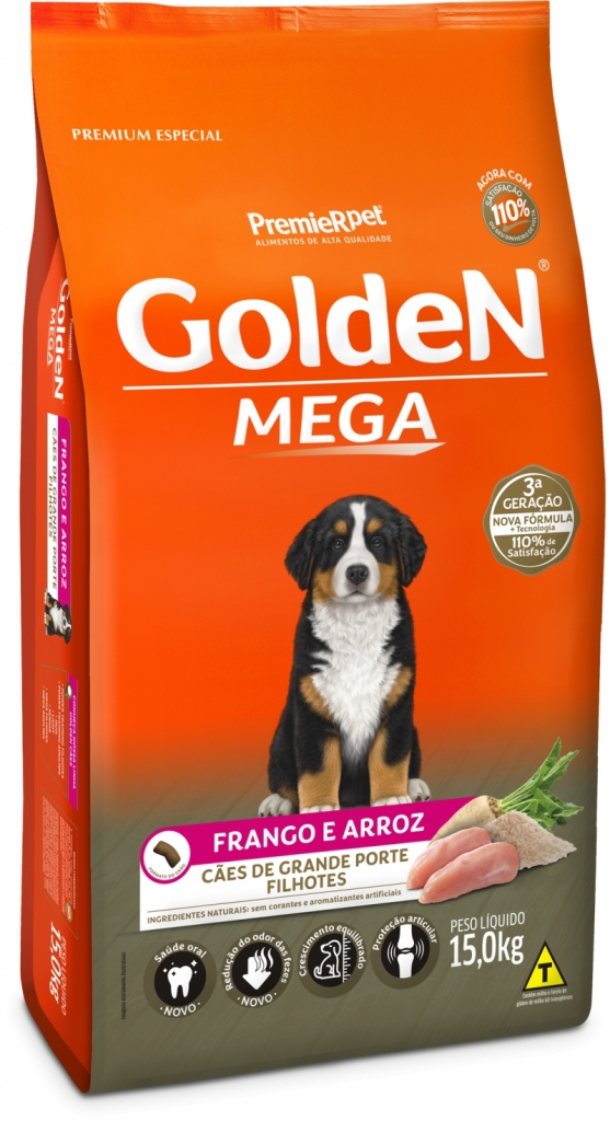 Ração Golden Mega Cães Filhotes 15 Kg - Aupetmia Petshop
