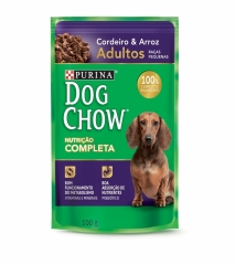 Ração Umida Sache Nestle Purina Dog Chow para Cães Adultos Raças Pequenas Cordeiro e Arroz 100 Gr
