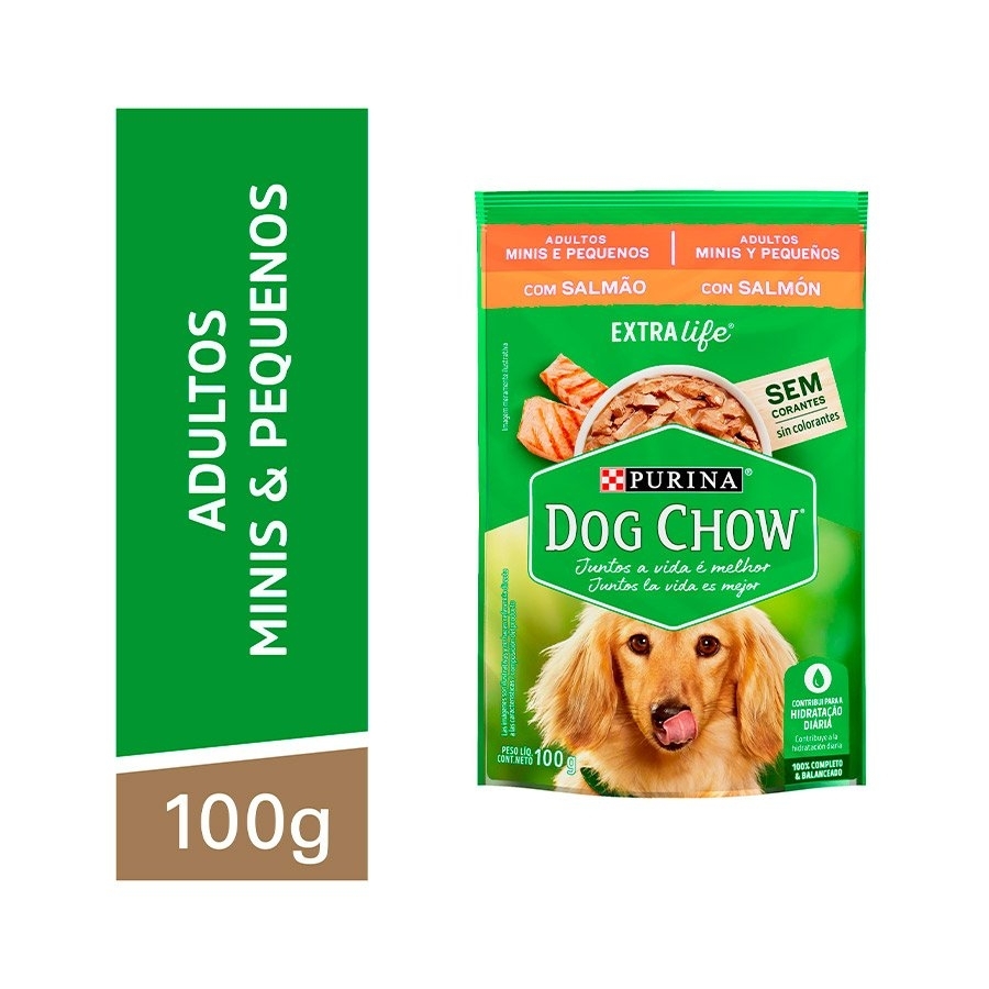 Ração Umida Sache Nestle Purina Dog Chow para Cães Adultos Raças Pequenas Salmão ao Molho 100 Gr - Aupetmia Petshop