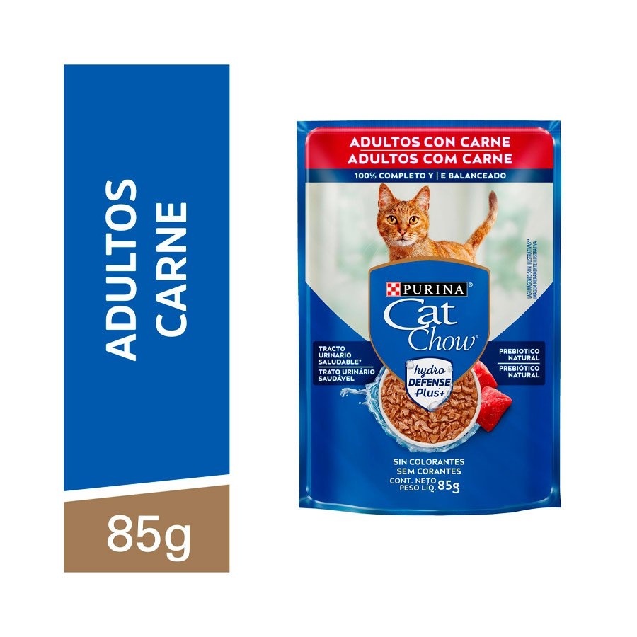 Ração Umida Sache Nestle Purina Cat Chow para Gatos Adultos Carne ao Molho 85 Gr - Aupetmia Petshop