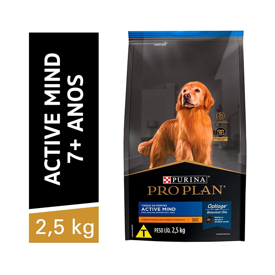 Ração Nestle Purina Pro Plan Active Mind para Cães Adultos 7+ Todas as Raças Frango - Aupetmia Petshop