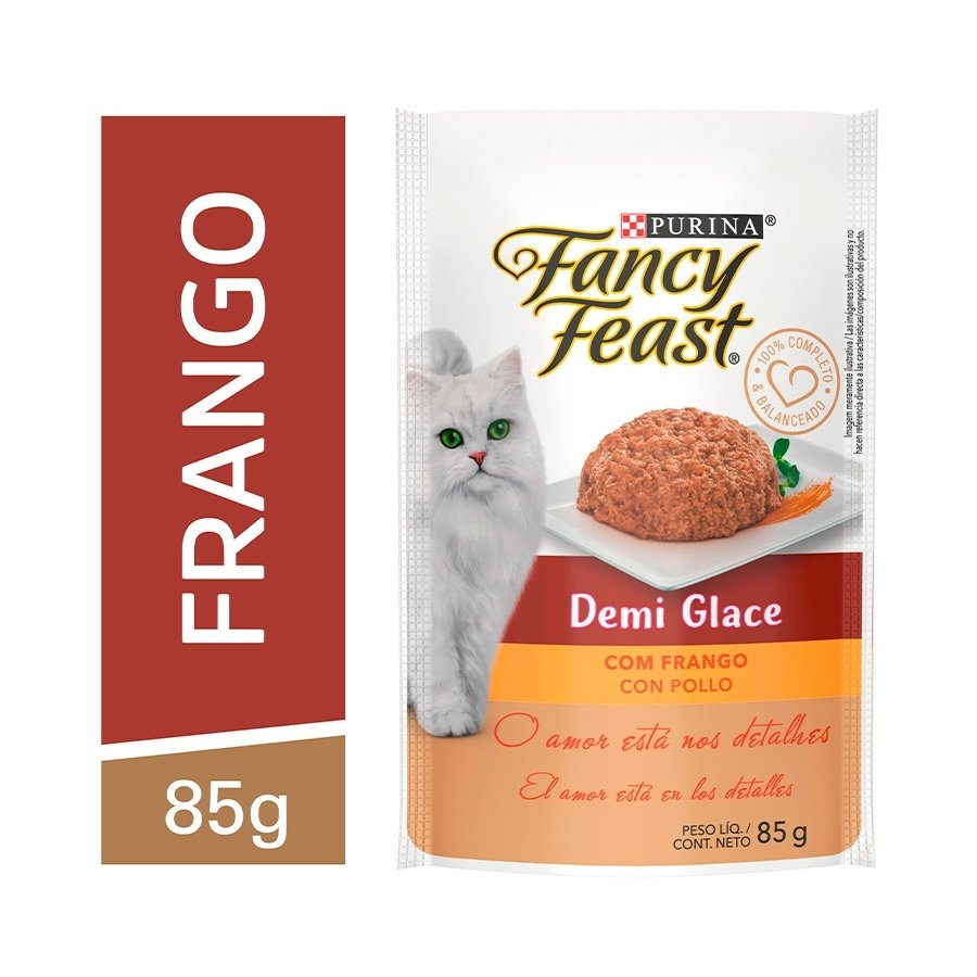 Ração Úmida Fancy Feast Demi Glace para Gatos Sabor Frango 85g - Aupetmia Petshop