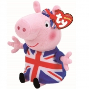 Union Jack Peppa Pig Pelúcia Pequena TY Beanie Babies - DTC 4535