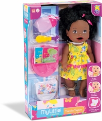 Boneca Primeira Papinha Negra My Little Collection - Divertoys 8107