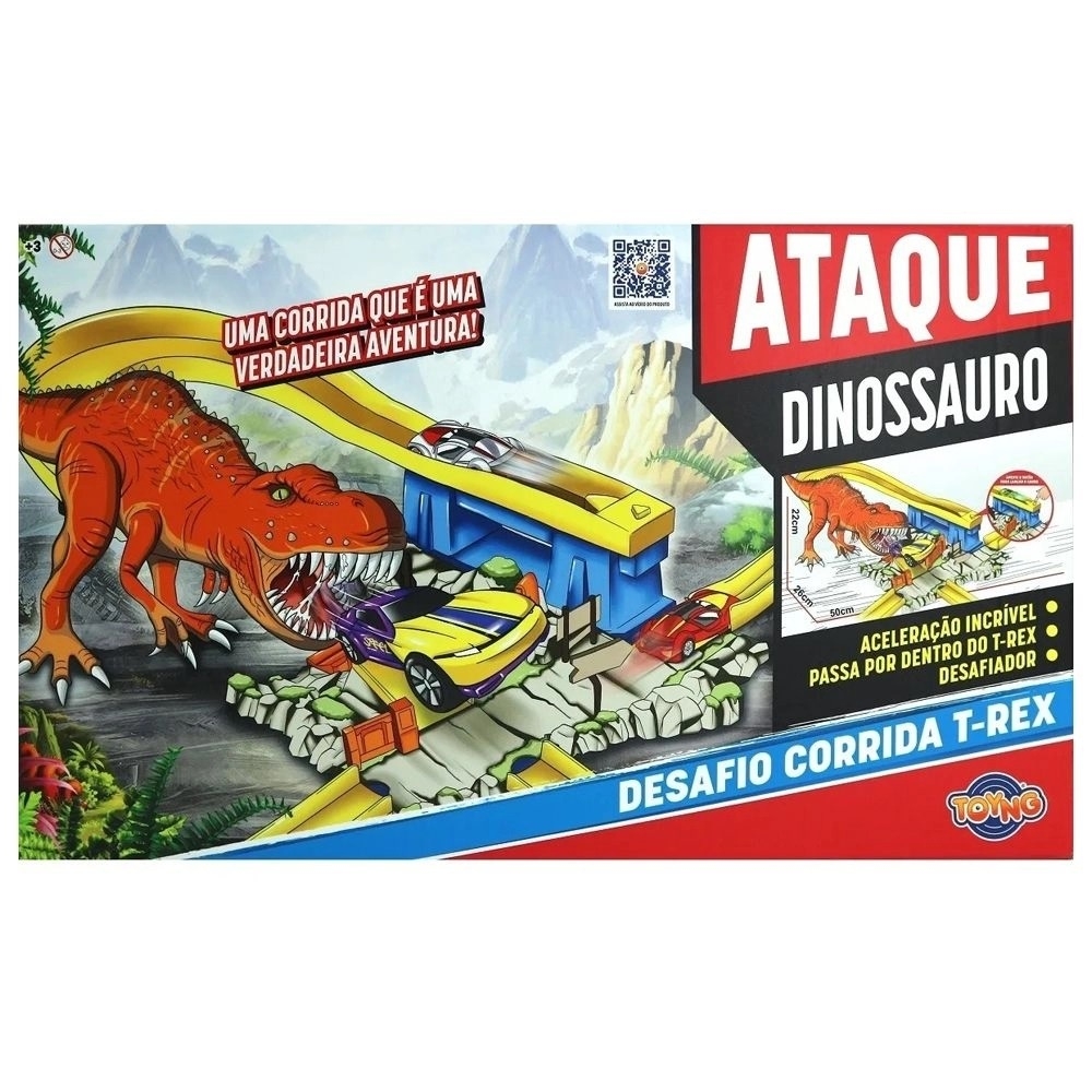 Pista Lançadora De Carrinhos Dinossauro T-Rex - Toyng 04332 - Noy