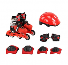 28/31 Vermelho Conjunto Patins 3 Rodas Com Mochila - BBR TOYS R2940