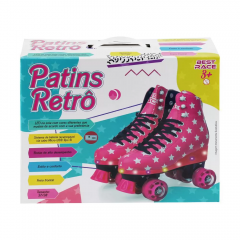 33 Rosa Patins Retro 4 Rodas Com Led - BBR TOYS R2949