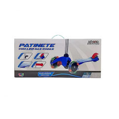 Azul Best Race Patinete 3 Rodas Com Led - BBR TOYS R2954
