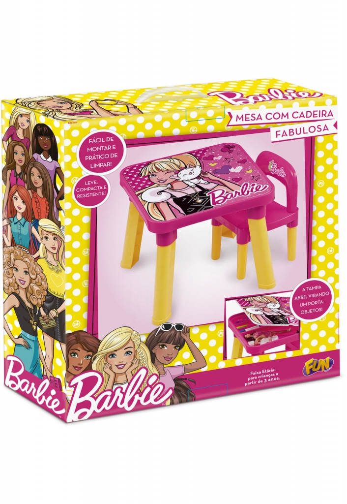 Mesa Com Cadeira Da Barbie Fun F0028 8