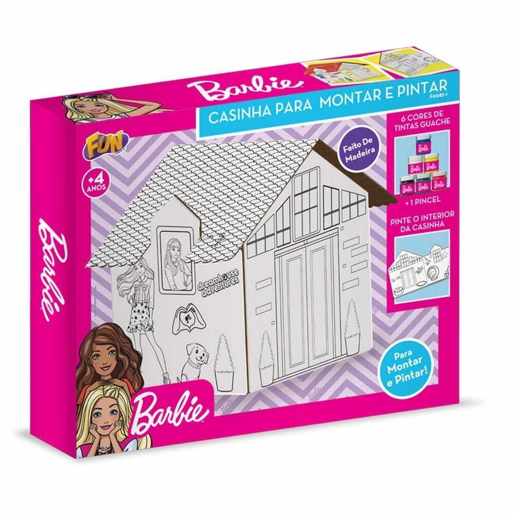 Casinha Para Pintar Da Barbie - Fun F0087-1 - Noy Brinquedos