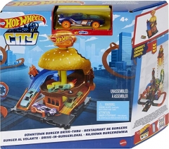 Drive Thru Do Hamburguer Pista Hot Wheels City - Mattel HDR26