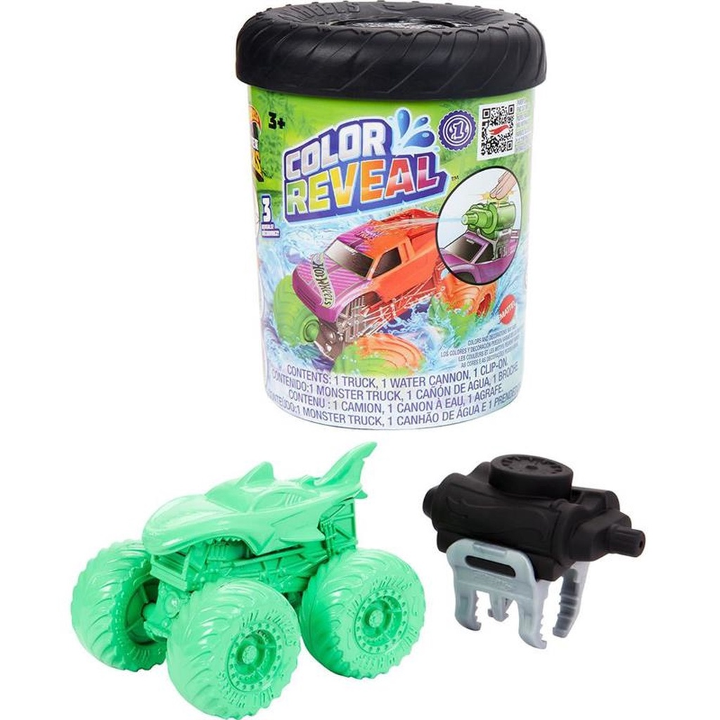 Monster Truck Color Reveal Hot Wheels - Mattel HJF39 - Noy Brinquedos