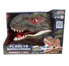Verde T-Rex Cabeça Dinossauro Com Luz Som - Toyng 045143