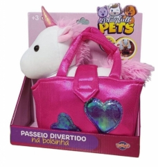 Unicórnio Na Bolsinha Playfull Pets Passeio Divertido - Toyng 046397