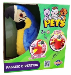 Azul Papagaio Playfull Pets Passeio Divertido - Toyng 046485