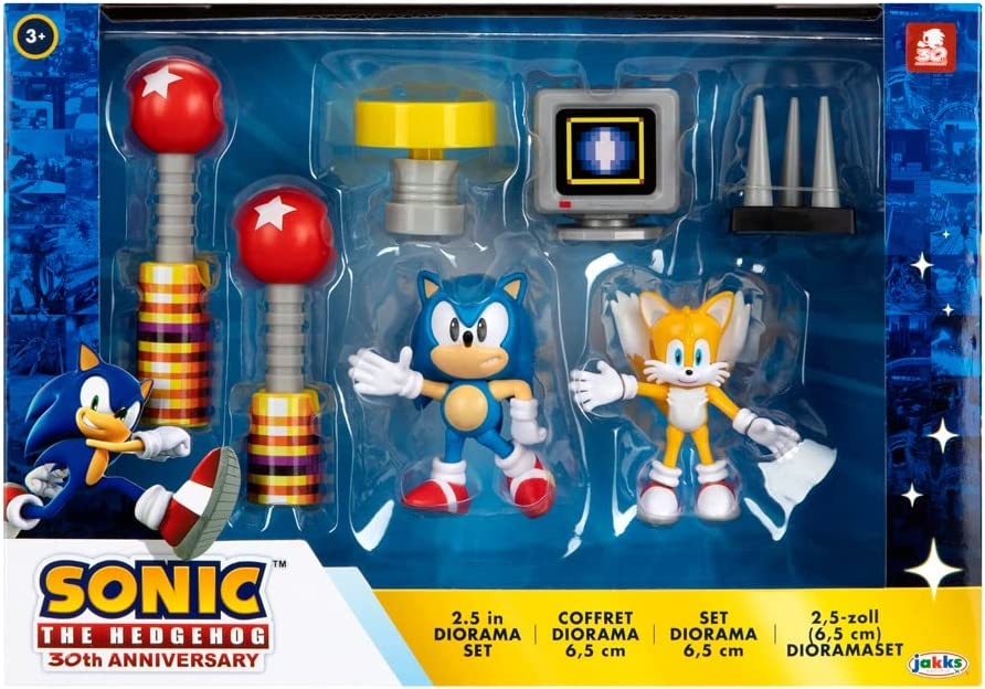 Bonecos Sonic e Tails e Cenário Conjunto Diorama Candide