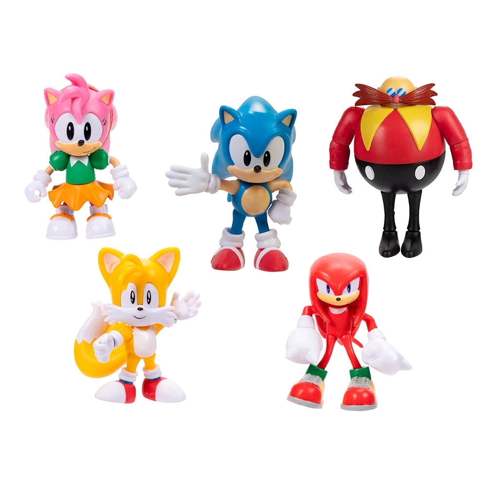 Bonecos Sonic 2 Filme - Kit com 5 Personagens – 7cm (2.5 Polegadas) - Jakks  - Tails - Knuckles - Robotnik