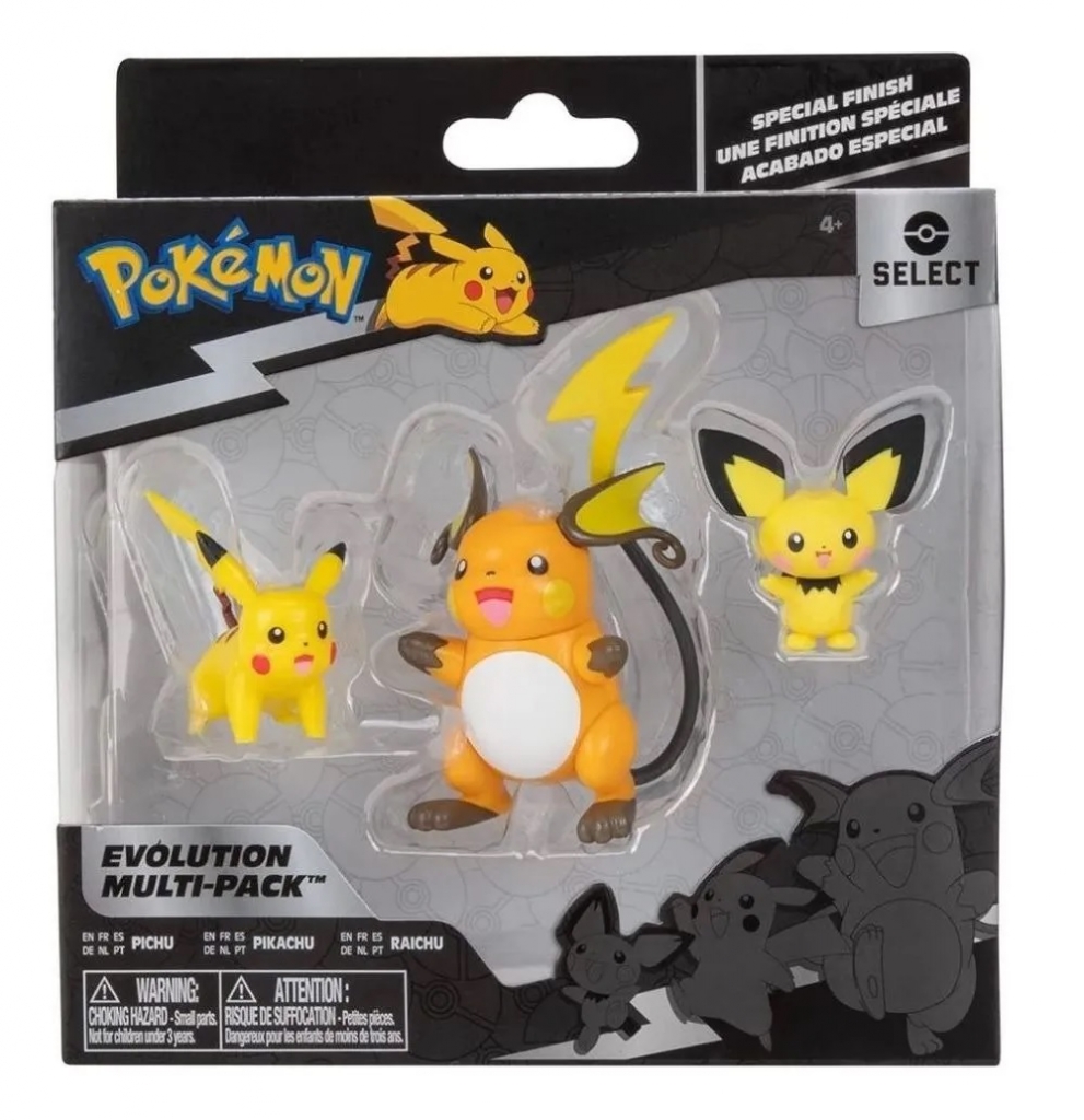 Pichu Pikachu E Raichu Pokemon Select - Sunny 003295 - Noy Brinquedos