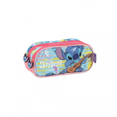 Estojo Salmão Stitch Tocando Violão - Maxlog EI39774SC