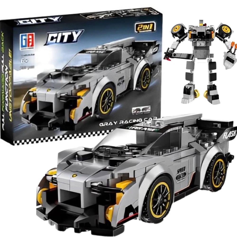 Gray Racing Car 203 Pcs - SP TOYS-25143 - Noy Brinquedos