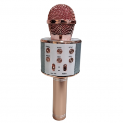Microfone Karaokê Bluethooth B-Max Rosa Dourado - SP BM-241