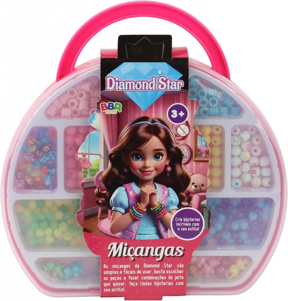 Maleta Miçangas Média Diamond Star - BBR Toys R3438 - Noy Brinquedos