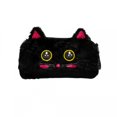 Estojo Pelucia Gatinho Preto - Polibrinq SCB114