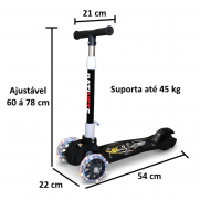 Patinete Carros Dobrável Com Luzes Sortido - ToyKing TK2425