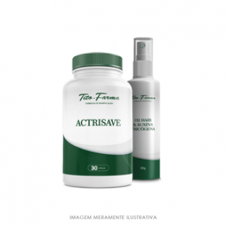 Kit Mais Fios Homem com: O2 Hair & Auxina Tricógena - 60g + Actrisave - 30 doses