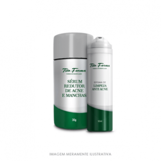 Kit Para Prevenir Acne: Espuma de Limpeza Anti Acne - 50mL + Sérum Redutor de Acne e Manchas - 30g
