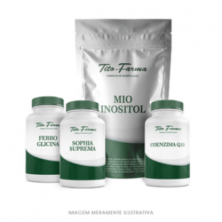 Kit Pré - gestacional: 1 Sophia Suprema + 1 Ferro Glicina + 1 Coenzima Q10 + 1 Mio Inositol (sachês)