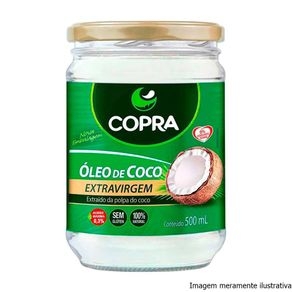 Óleo de Coco Extra Virgem - Promove Menor Acúmulo de Gorduras no Corpo (500mL) Copra