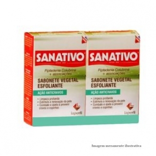 Sanativo (Sabonete Esfoliante) - Antisséptico - Contém 2 unidades com 80g