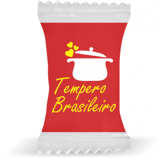 Balas de Brinde Modelo Panela Coração Fundo Vermelho Duras com Sabor de Frutas - Balinhas Personalizadas