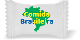 Balas de Brinde Modelo Mapa Fundo Branco Duras com Sabor de Frutas - Balinhas Personalizadas