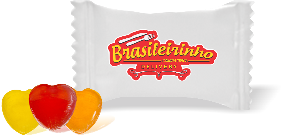 Balas de Brinde Brasileirinho Duras com Sabor de Frutas - Balinhas Personalizadas