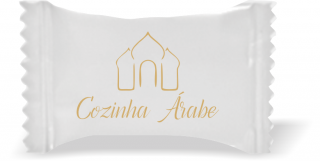 Balas de Brinde Modelo Casa Fundo Branco Duras com Sabor de Frutas - Balinhas Personalizadas