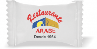Balas de Brinde Restaurante Árabe Duras com Sabor de Frutas - Balinhas Personalizadas