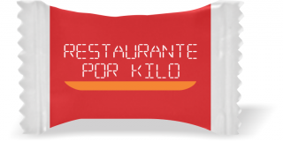 Balas de Brinde Modelo Prato Fundo Vermelho Duras com Sabor de Frutas - Balinhas Personalizadas