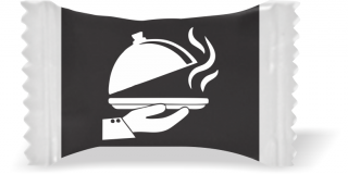 Balas de Brinde Modelo Bandeja Fundo Preto Duras com Sabor de Frutas - Balinhas Personalizadas