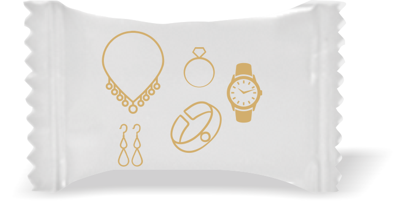 Balas de Brinde Modelo Acessórios Fundo Branco Duras com Sabor de Frutas - Balinhas Personalizadas