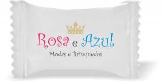 Balas de Brinde Rosa e Azul Duras com Sabor de Frutas - Balinhas Personalizadas