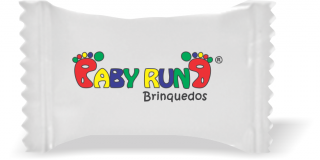 Balas de Brinde Baby Run Brinquedos Duras com Sabor de Frutas - Balinhas Personalizadas