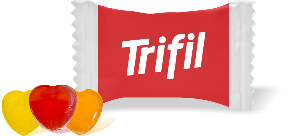Balas de Brinde Trifil Duras com Sabor de Frutas - Balinhas Personalizadas