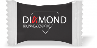 Balas de Brinde DIAMOND Duras com Sabor de Frutas - Balinhas Personalizadas