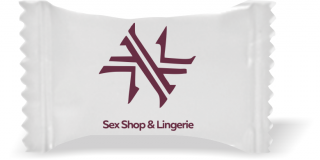 Balas de Brinde Sex Shop & Lingerie Duras com Sabor de Frutas - Balinhas Personalizadas